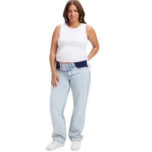 Good American Good 90’s Inspired Maternity Jeans Size 10 wide leg